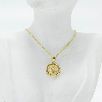 Collar rodio medallita