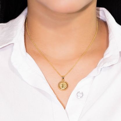 Collar rodio medallita