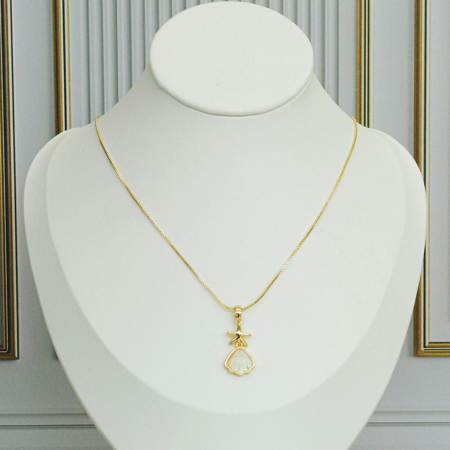 Collar rodio concha estrella