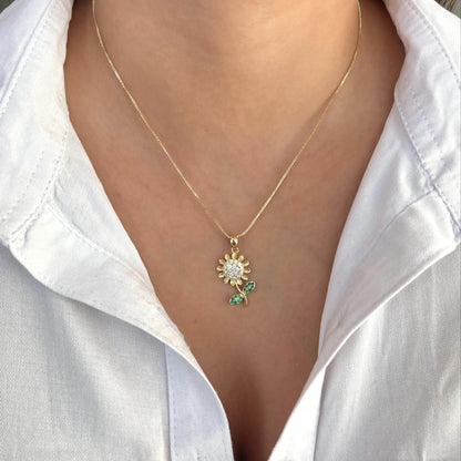 Collar rodio girasol Amulí