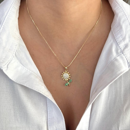 Collar rodio girasol Amulí