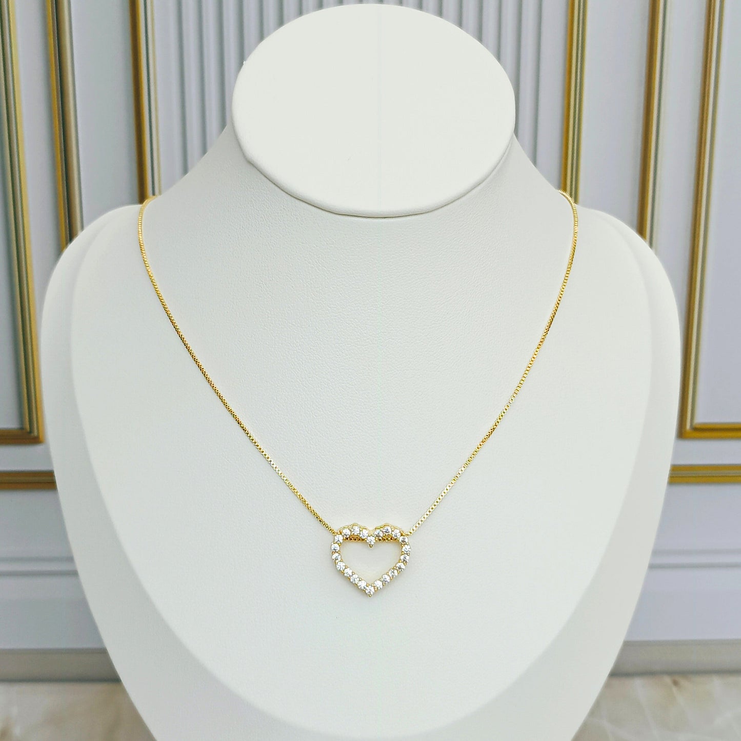 Collar rodio corazón