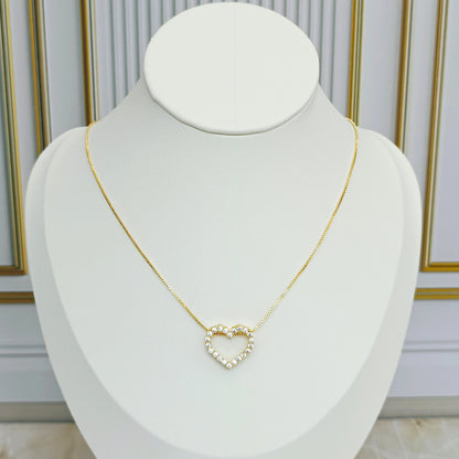 Collar rodio corazón