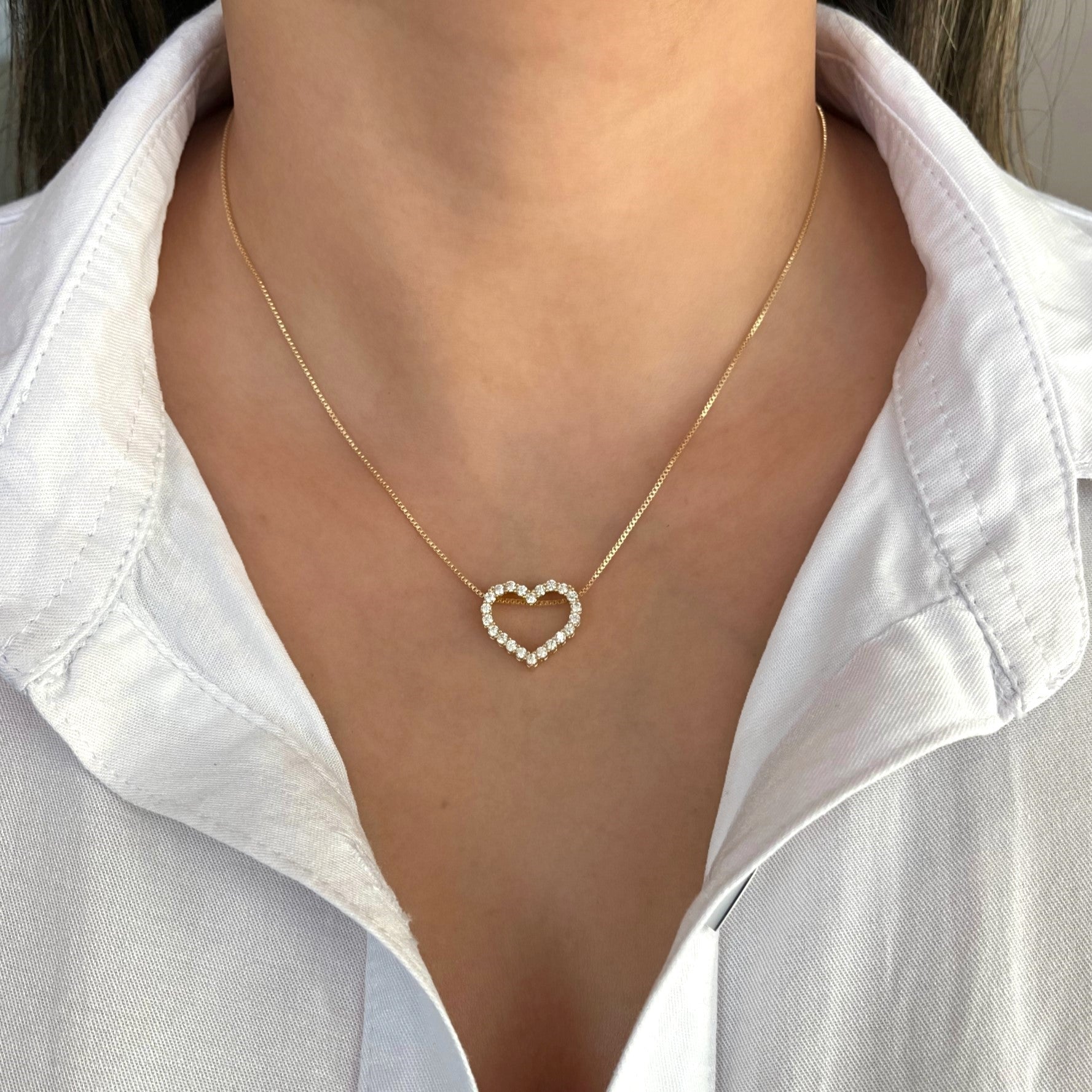 Collar rodio corazón Amulí