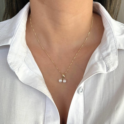 Collar rodio cereza perla Amulí