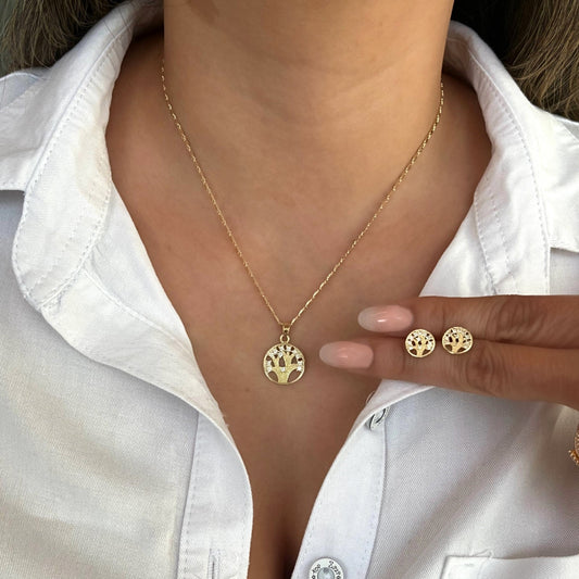 Collar rodio árbol vida Amulí