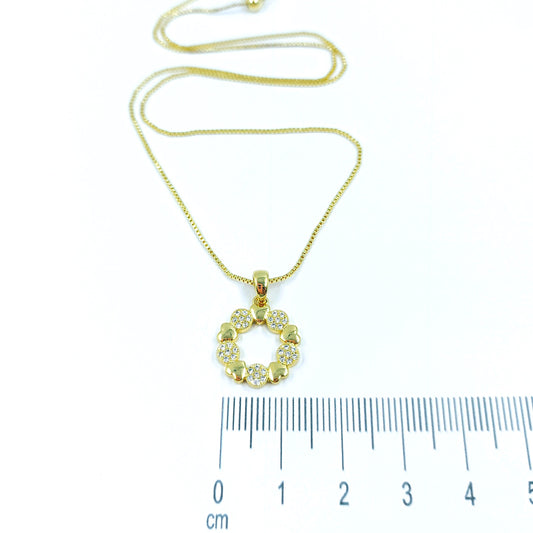 Collar rodio Corona corazón