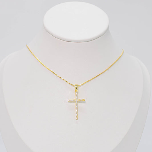 Collar rodio Cruz circones