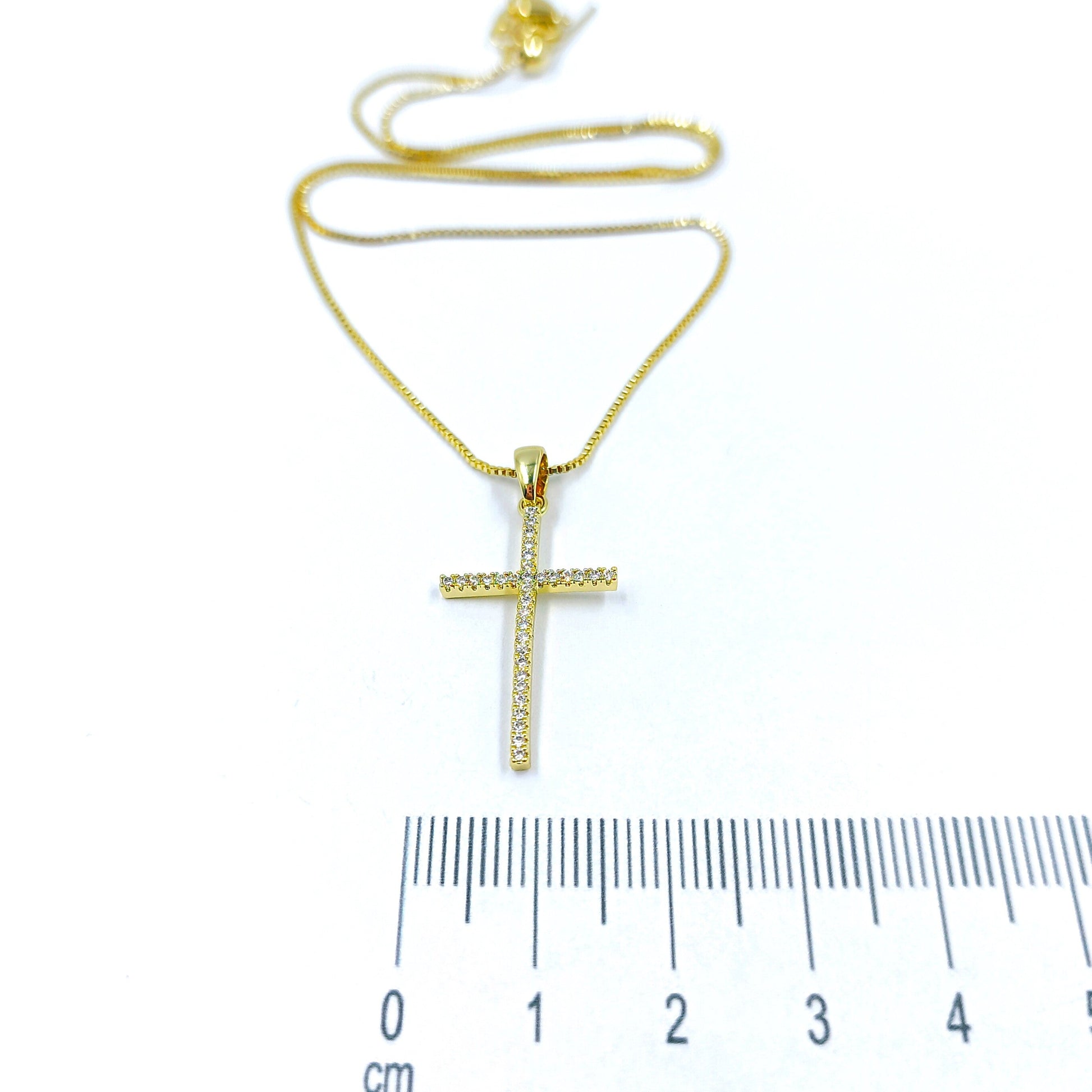 Collar rodio Cruz circones