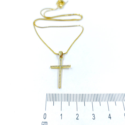 Collar rodio Cruz circones