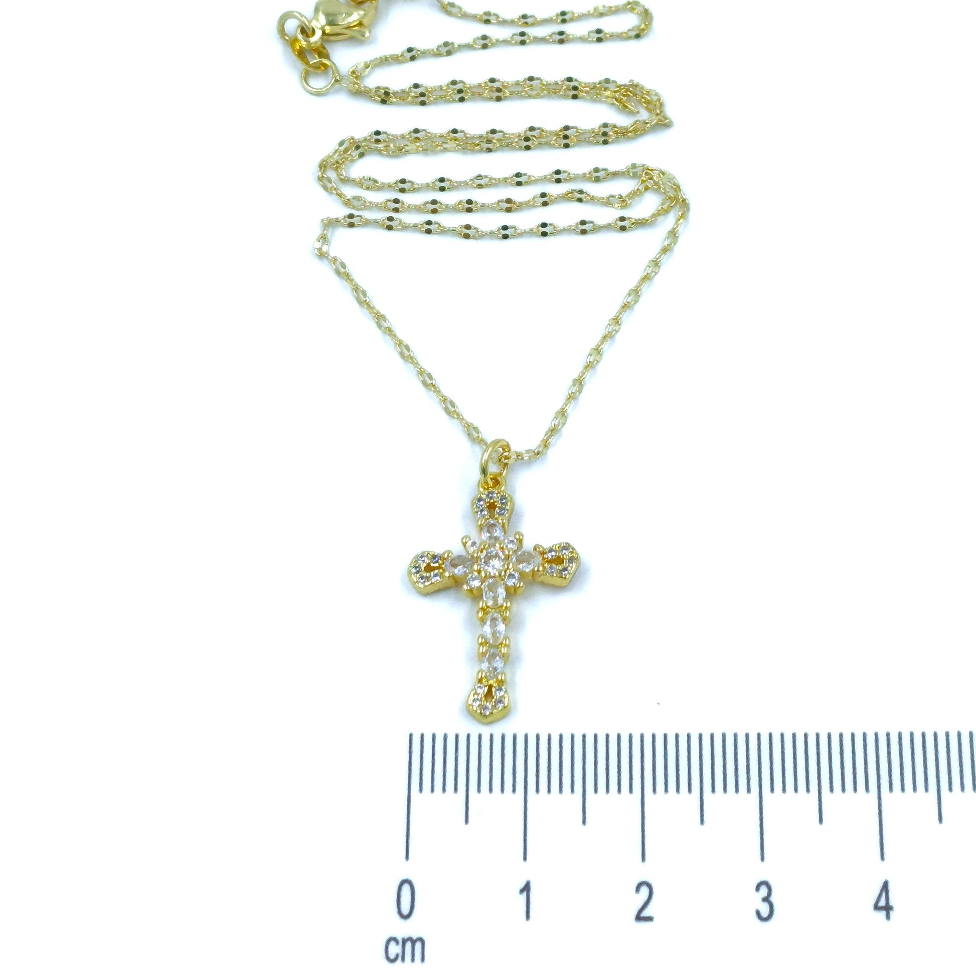 Collar rodio maxi cruz diamantes Amulí