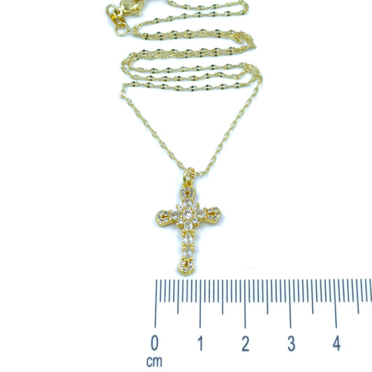 Collar rodio maxi cruz diamantes Amulí