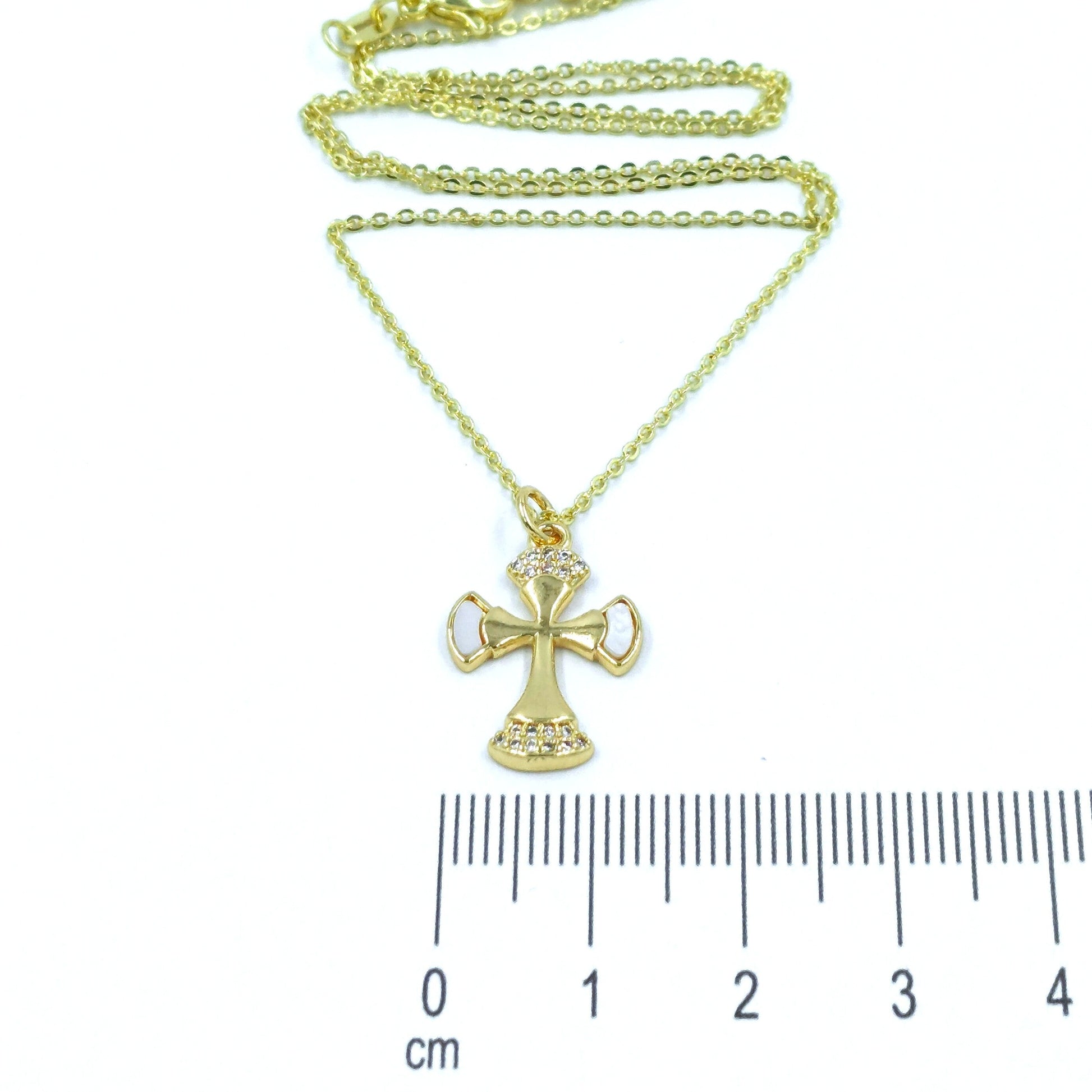 Collar rodio cruz nácar Amulí