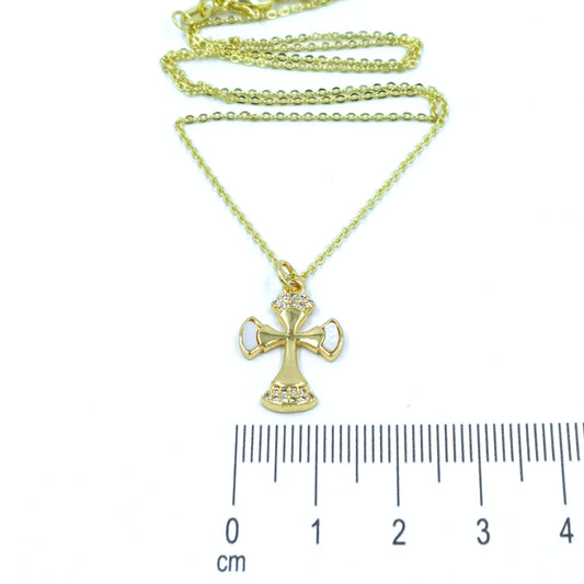 Collar rodio cruz nácar Amulí