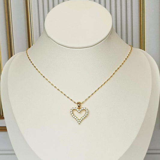 Collar rodio silueta corazon