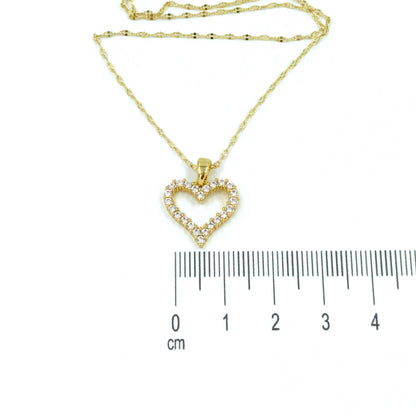 Collar rodio silueta corazon