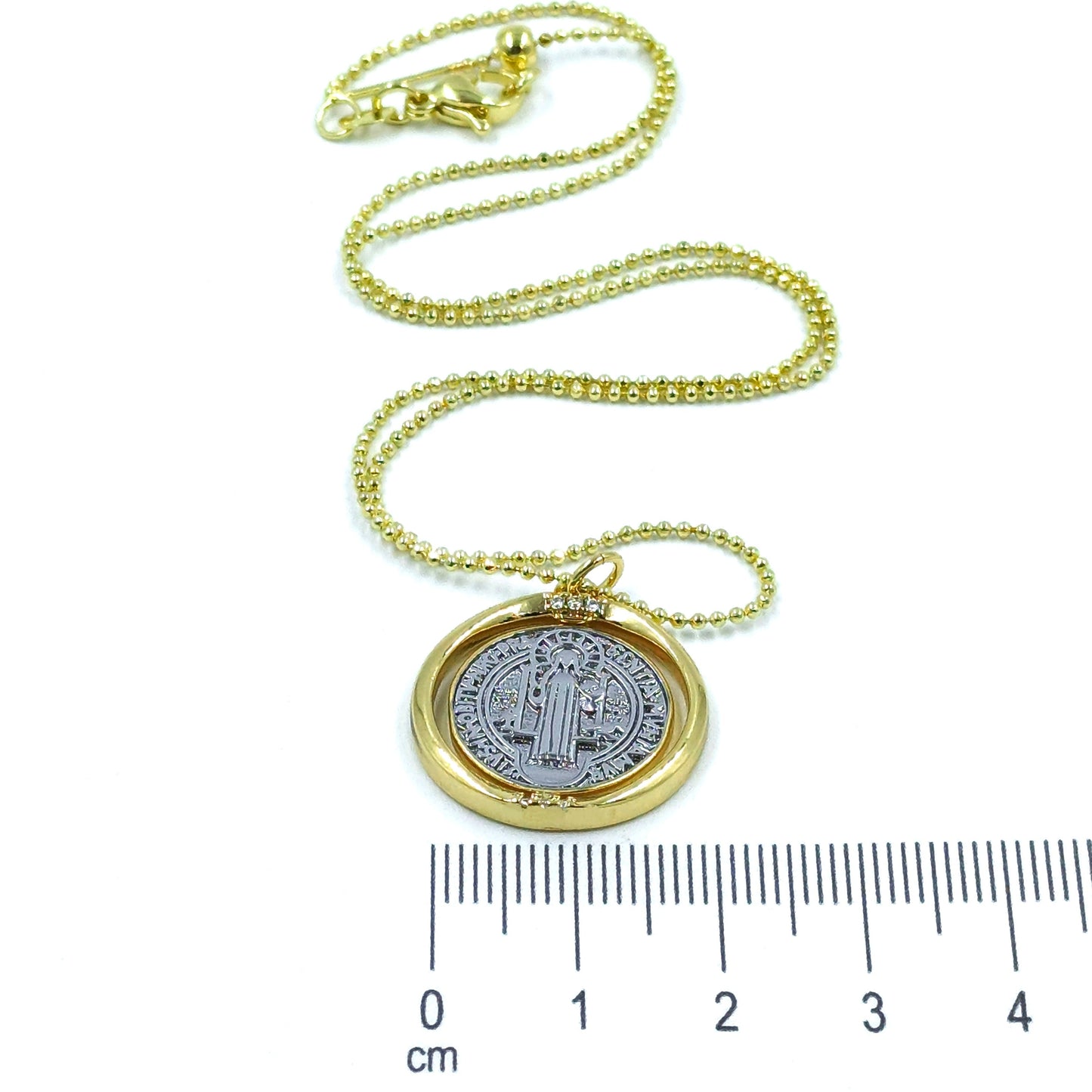 Collar rodio medallita