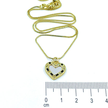 Collar rodio corazón nácar