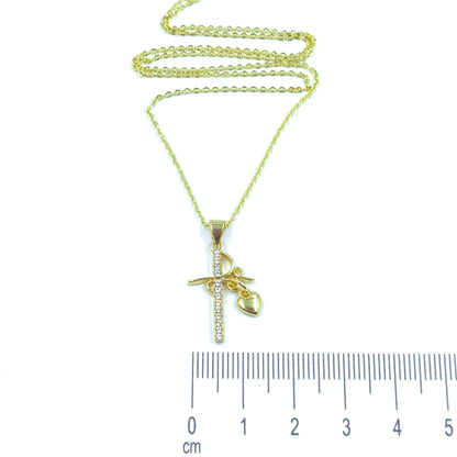 Collar rodio cruz dije