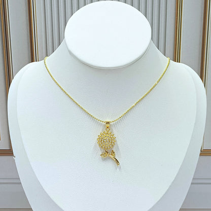 Collar rodio girasol móvil