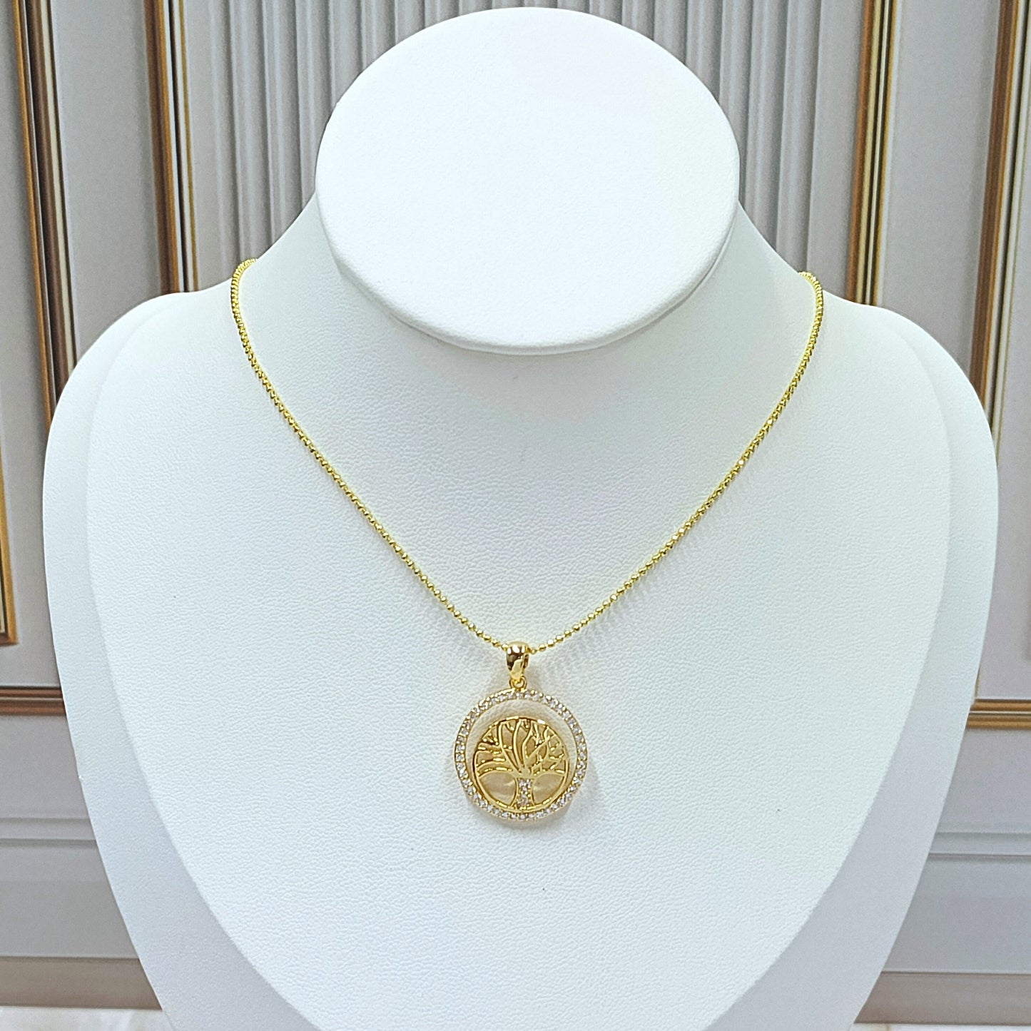 Collar rodio árbol vida