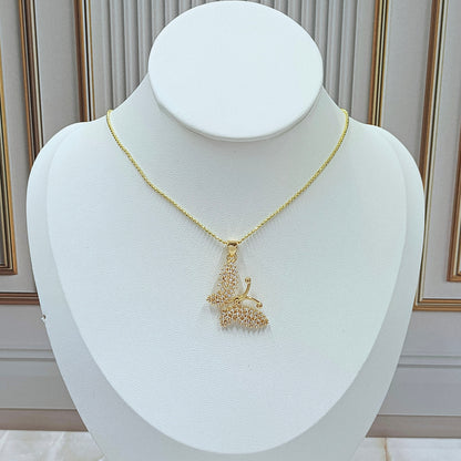 Collar rodio maxi mariposa