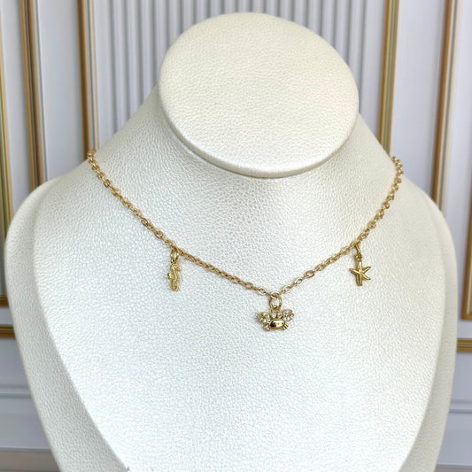 Collar rodio cangrejo