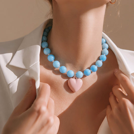 Collar rodio azul