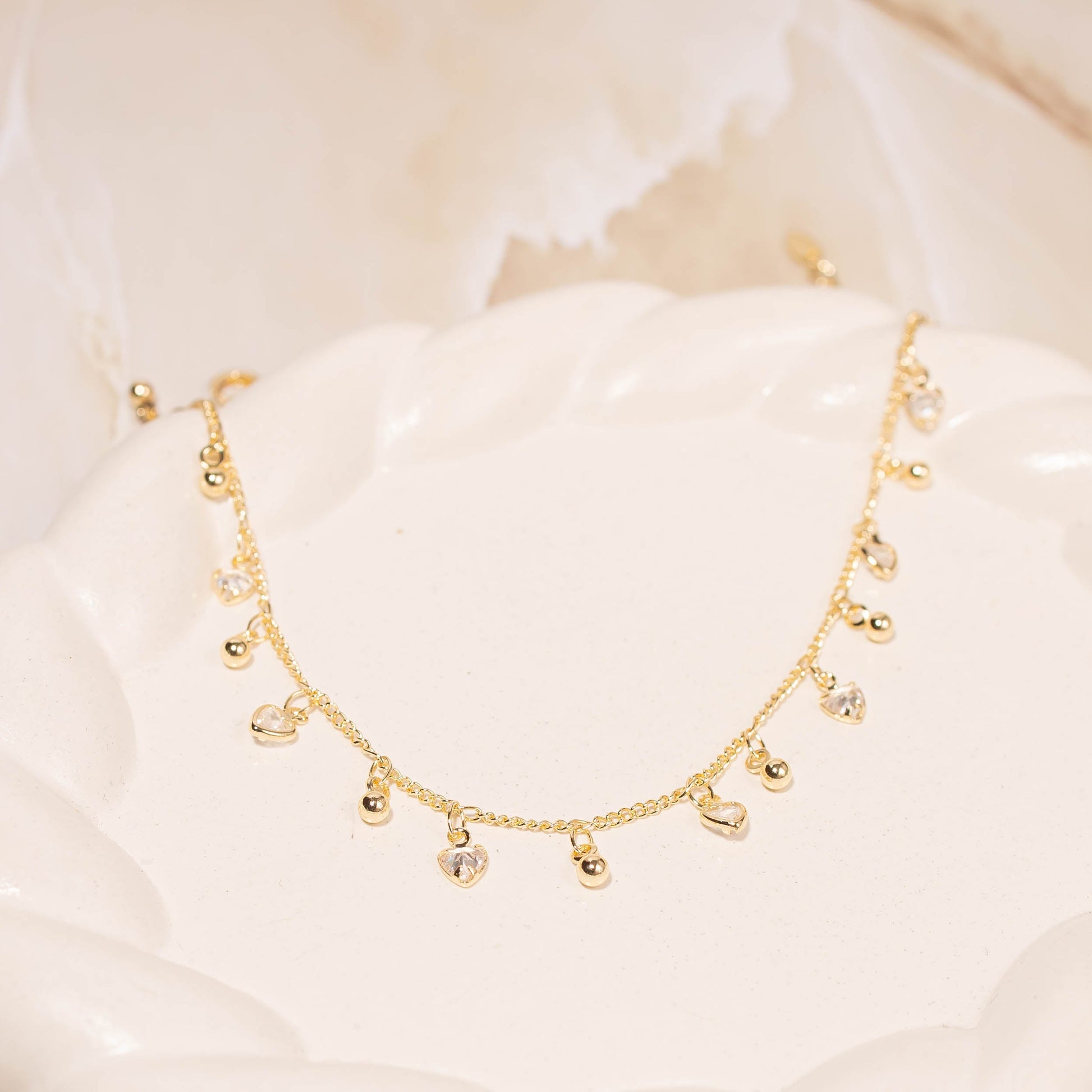 Tobillera corazón cristal Amulí