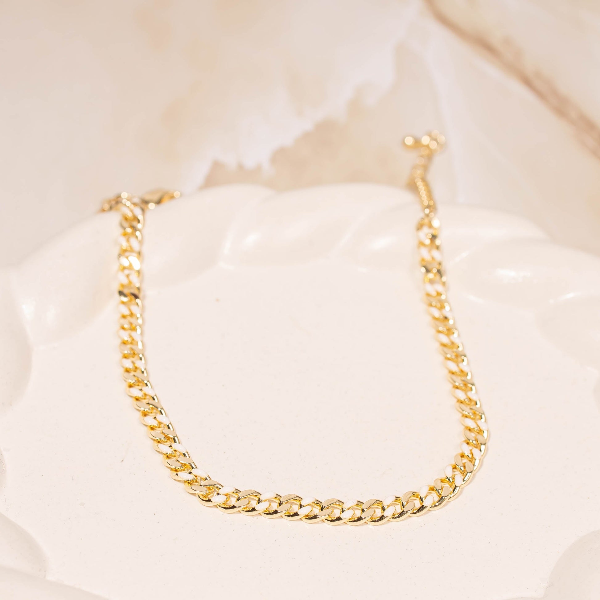 Tobillera Cubana blanca Amulí