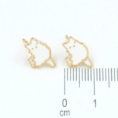 Topo silueta gato esmaltado