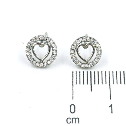 Topo Silueta corazón micro zircón