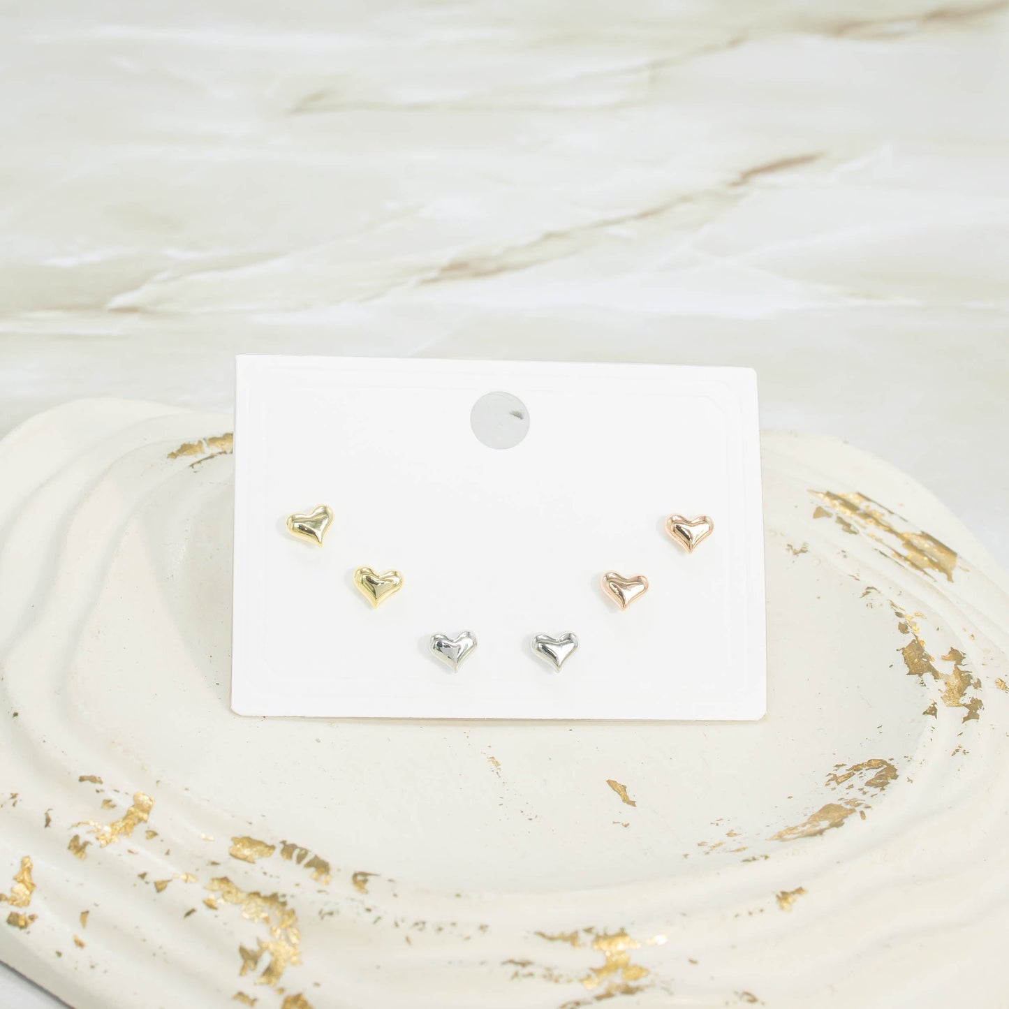 Topo trío mini corazones 3 oros