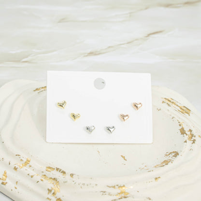 Topo trío mini corazones 3 oros