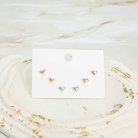 Topo trío mini corazones 3 oros