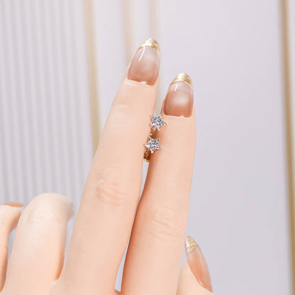 Topo plata estrella diamantada